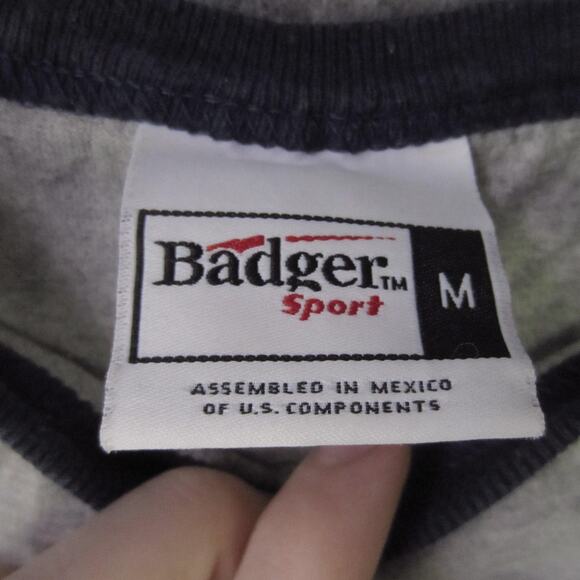 Lipscomb Shirt Mens Medium Gray Navy NCAA Baseball Raglan Tee 06 Graphic College - Picture 2 of 6